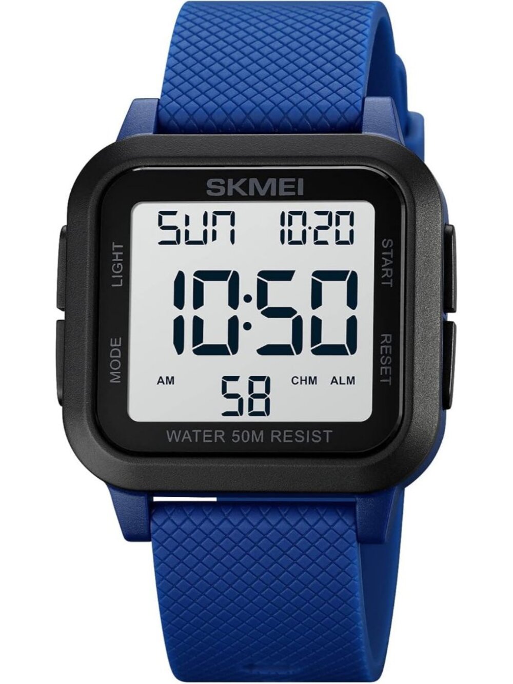 Men's Blue Sports Military Digital Airplane Shaped LED Light Waterproof Watch